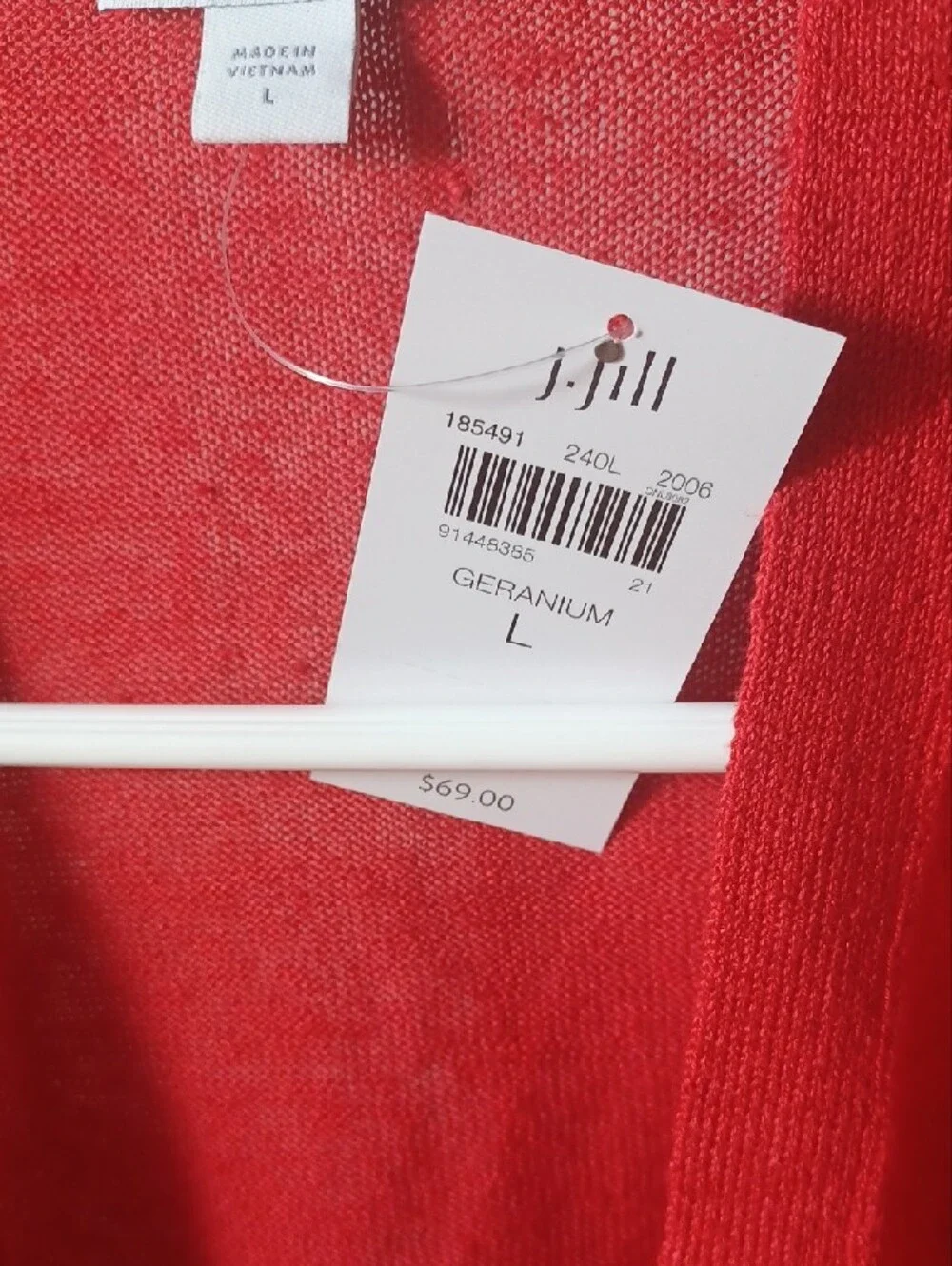 NWT Women's Open-Front Red Sweater Cardigan